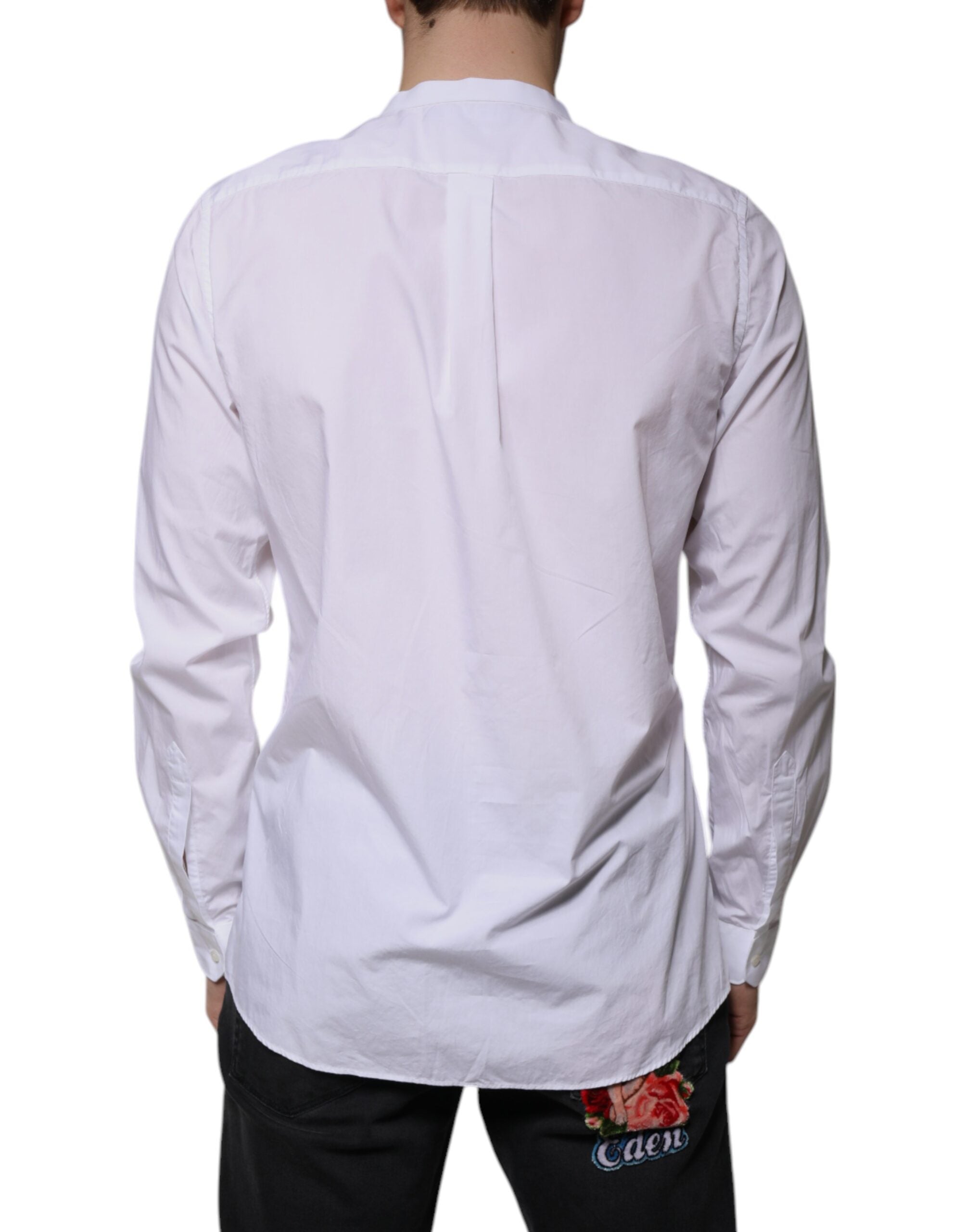 Dolce & Gabbana White Cotton Shirt MARTINI Slim Fit